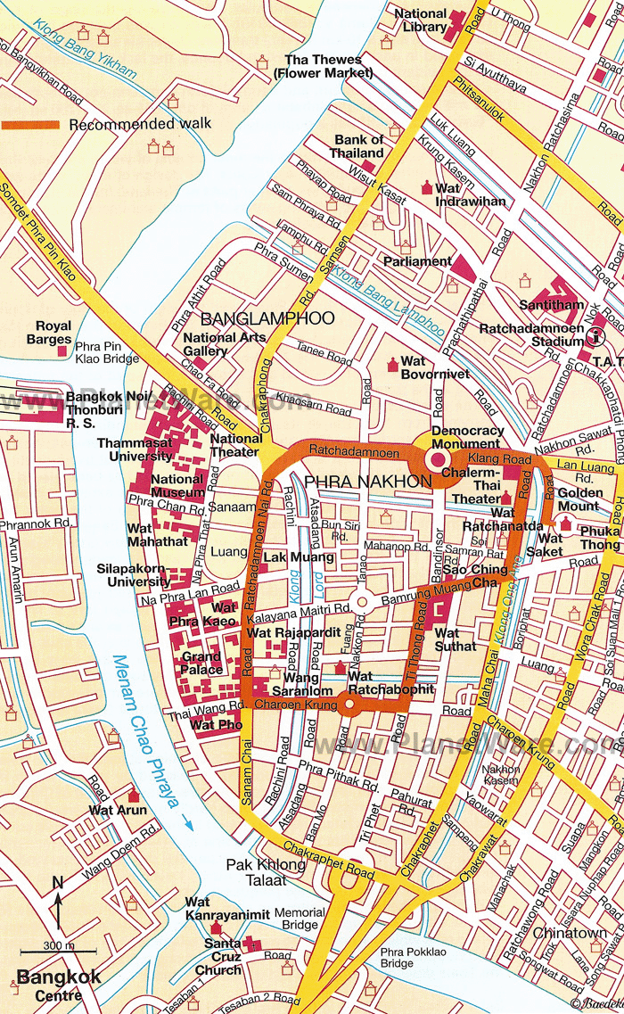 Бангкок (Bangkok) . Карта Центра города (Map of Bangkok) 