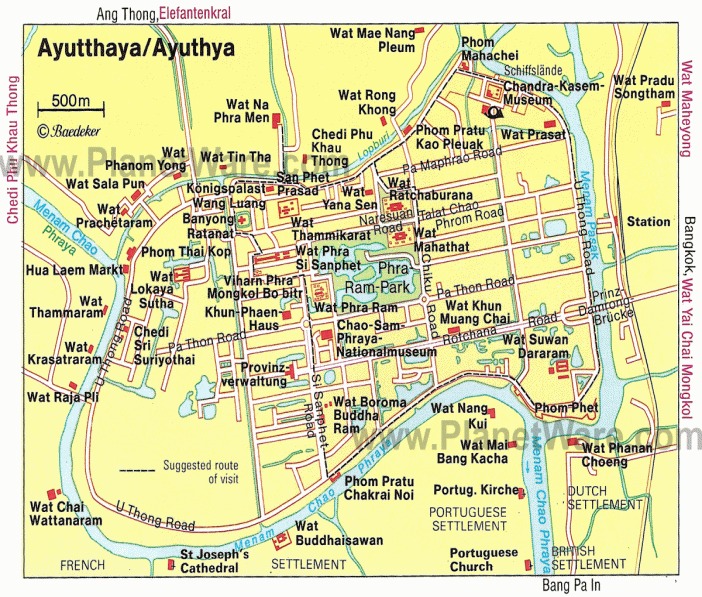 Аютая (Ayutthaya) - Карта города 